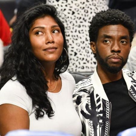 Chadwick Boseman alongside his wife, Taylor Simone Ledward